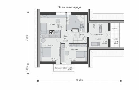 Одноэтажный дом с гаражом, террасой и облицовкой кирпичом.